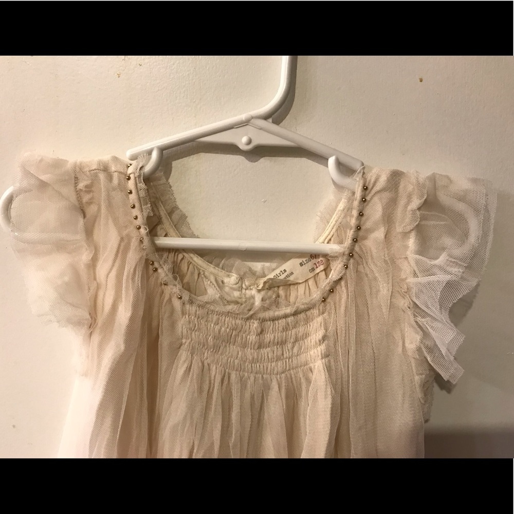 Zara Girls “soft collection” ivory dress, size 6/7